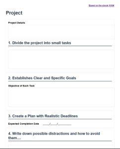 10sw - Printable design Project and daily tasks